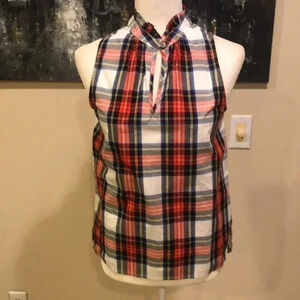NWT J. Crew Stewart Tartan ruffle top-Size 00